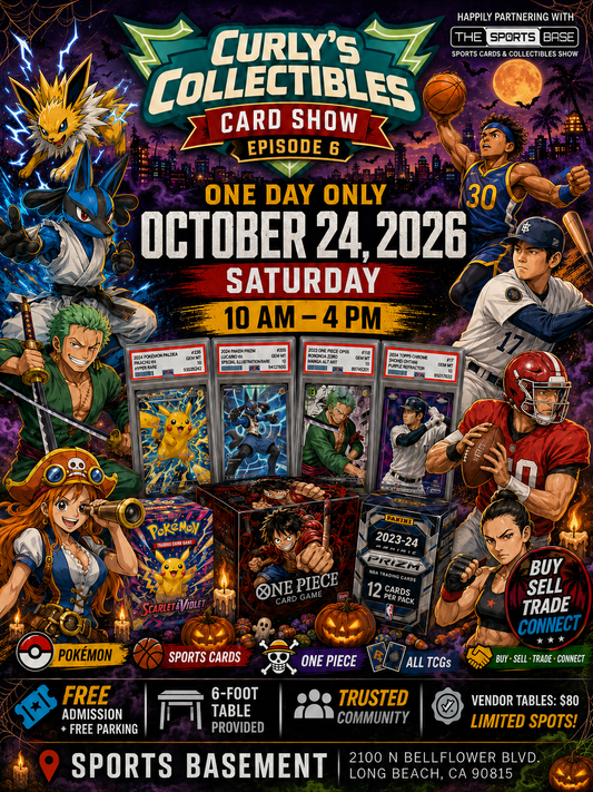 Curly's Collectibles Card Show – Vendor Table Booking (October 24th, 2026 Long Beach)